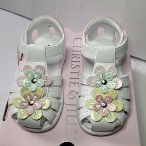 Christie & Jill Lil Mila White Sandals NWT Infant Size 5